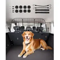 Vevor Hundebarriere for bil, 38,5"-61,6" justerbar bildeler for bagasjerom, universaltilpasset baksete kraftig nettingnett for hunder, kjæledyrbarriere for sedaner, lastebiler og SUV-er