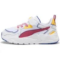 Puma Trinity Lite Starblitz Sneakers Kids, Shoes, White/Port/Sunny Yellow, 30
