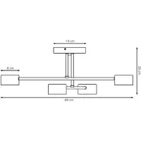 Emibig Taklampe Modus 4, stål, 4 lyskilder, GX53, svart