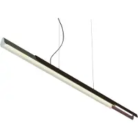Kdln Hengelampe Dala lineær, mørkegrå/tre, 3.000 K 150 cm