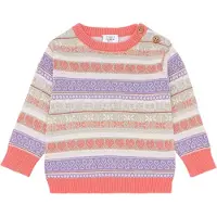 Hust and Claire Genser - Strikk - HCPusle - Wild Coral m. Stripe - - 1½ år (86) - Genser