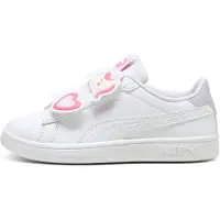 Puma Smash 3.0 Badges Sneakers Kids, Shoes, White/Magic Rose/Lilac Frost, 33