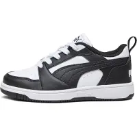 Puma Rebound V6 Lo Kids' Sneakers, Shoes, White/Black, 32
