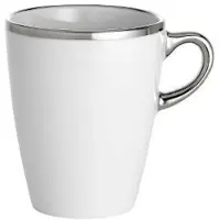 Pillivuyt Bistro Mug Dia 8 cm 27 cl White/Silver