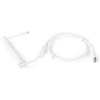 Dutzo Coiled Aviator USB-C cable - White - Oppgrader tilbehør - Hvit