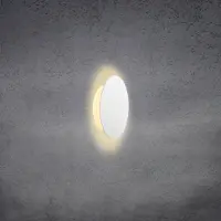 ESCALE Blade LED-vegglampe, matt hvit, Ø 18 cm