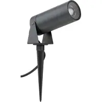 LCD LED-spot med jordspyd 5131, svart, aluminium, glass, jordet støpsel