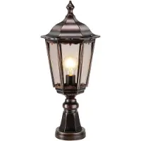 LCD Sokkellampe 1122, svart-kobber, 53 cm, støpt aluminium, IP43