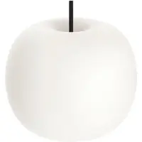 Kdln bordlampe Kushi, svart/hvit, Ø 33 cm, glass