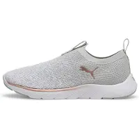 Puma Softride Remi Slip-on Knit Women's Running Shoe, Shoes, Ash Gray/White/Rose Gold, 35.5