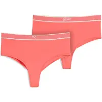 Puma High-Rise Brazilian Bottoms Women (2-Pack), Clothing, Coral, XL