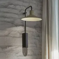 Bover LED-vegglampe Platet A/02, svart/olivengrå