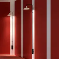 Bover LED-vegglampe Platet A/06, svart/grå, 154 cm