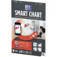 Oxford SmartChart - Arktavlepapir - 650 x 980 mm - 20 ark - hvit - rutet - 6 hull