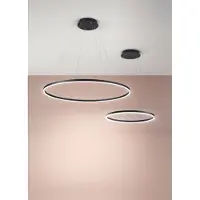 FABAS LUCE Giotto LED-pendellampe, Ø 100 cm, 1 lyskilde, svart