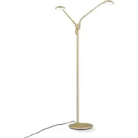 Orion LED-gulvlampe Cobra, 2 lyskilder, messing-matt