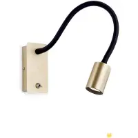 Orion LED-vegglampe Kurt matt messing med fleksibel arm