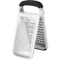 Oxo 11216000, Flat rivjern, Svart, Rustfritt stål, Hvit, Rustfritt stål, Plast, Rustfritt stål, 1 stk