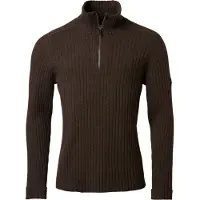 Chevalier Antony Half Zip Wool Langarmet trøye Herre, XXL, Brun