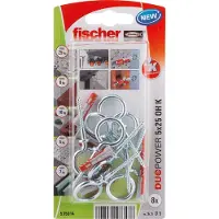 Fischer DUOPOWER 5 x 25 OH innendørs metall 8 stk