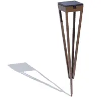 LES JARDINS LED-solcellefakkel Tinka, 52 cm høy, corten