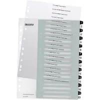 Leitz WOW Extra Wide - Inndeler - 20 deler - fortrykt: 1-20 - for A4 (210 x 297 mm) - svart, hvit