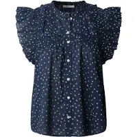 Pepe Jeans for woman. PL305055 Blouse in navy Dialla cotton voile fabric (S), Casual, Sleeveless / Straps