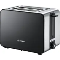 Bosch TAT7203 - Brødrister - 2 skive - 2 Spor - rustfritt stål / svart