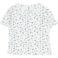 ONLY T-skjorte - KogBella - Rib - Mazarine Blue/White Bakgr - - 9-10 år (134-140) - T-skjorte
