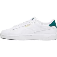 Puma Smash 3.0 Sneakers, Shoes, White/Malachite/Gold, 39
