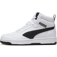 Puma Rebound V6 Mid Sneakers Youth, Shoes, White/Black, 38.5