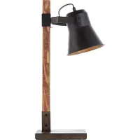 Brilliant Bordlampe Plow, svart/tre mørk