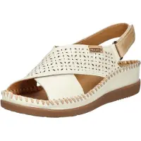 Pikolinos for woman. W8K-0848C1 Off-white leather sandals Cadaques (37), 3 to 5 cm, Velcro, Casual