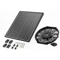 Vevor Gavlmontert Vifte, 12 Tommers Solenergi Loftsavtrekksvifte med Justerbar Termostat og Ytre Netting, 1300 CFM Husventilator Kjøler Opptil 1850 Kvadratfot, Stille Ventilasjon for Tak, Garasje, Ver