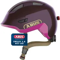 ABUS Sykkelhjelm - Smiley 3.0 Ace LED - Royal Purple - - 50-54 cm - Sykkelhjelm