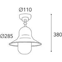 MORETTI Utendørs taklampe Campanula 2095, antikk messing, Ø 29 cm IP44