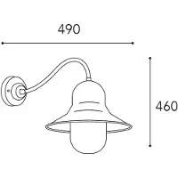 MORETTI Utendørs vegglampe Campanula 2093 messing antikk dybde 49 cm IP44