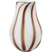 Fyrklövern Broste Copenhagen Ada Stripe vase 15,5 x 22,5 cm, Taupe Warm Grey