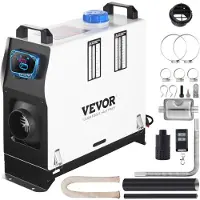 Vevor Oransje dieselluftvarmer, 8 kW parkeringsvarmer, alt-i-ett, 12 V lastebilvarmer, ett luftuttak, med rød LCD-bryter, fjernkontroll, rask oppvarming av dieselvarmer, for bil, bobil, båt, campingvogner,