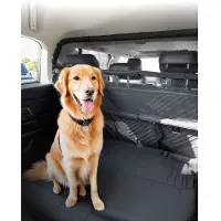 Vevor Hundebarriere i bil, 46" bred bilskillevegg for lasterom, Kjæledyrbarriere med gjennomsiktig netting, Universal hundebarriere i bil for små SUV-er, lastebiler og kjøretøy, svart