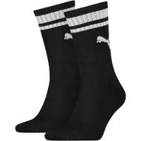 Puma Crew Heritage Stripe Socks Unisex (2-Pack), Clothing, Black, 39-42