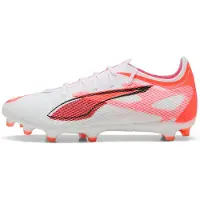 Puma ULTRA 5 PRO FG/AG Football Boots Unisex, Shoes, White/Black/Glowing Red, 47