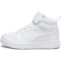 Puma Rebound V6 Mid Sneakers Kids, Shoes, White/Cool Light Gray, 30
