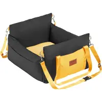 Vevor hundesete, vanntett hundesete for bil med sidehåndtak og oppbevaringslomme, sikkerhetsbånd med klips og PP-bomullsfyll, bilseng for liten hund opptil 11,5 kg, svart