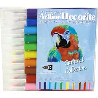 Artline Tusjer - Decoritt Flat - 10 stk. - Karneval - - OneSize - Tusj