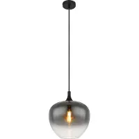 Globo Maxy hengelampe, Ø 29 cm, røykgrå, glass