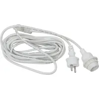 Star Trading E27-sokkel med Ute-kabel, 5 m, hvit