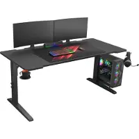 Genesis Holm Modular NDS-200 - Skrivebord - rektangulær med konturerte hjørner - antrasitt, svart - svart, antrasitt sokkel