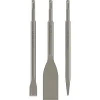 Bosch Accesorios Bosch - Meiselsett - for betong, flis, forsterket betong, murstein - flat, spiss, spade - 3 deler - SDS-plus - lengde: 260 mm, 250 mm