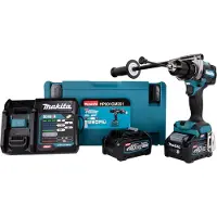 Makita XGT HP001GM201 - Drill/driver - trådløs - 2 hastigheter - nøkkelfri borhylse 13 mm - 140 N·m - 2 batterier - 40 V